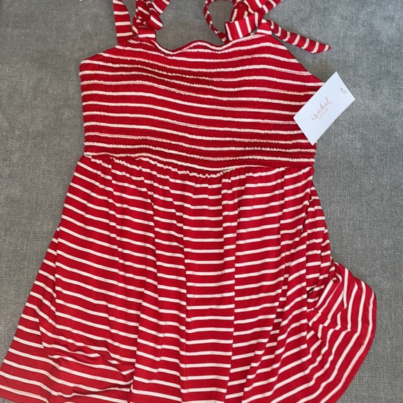 Isabel Maternity by Ingrid & Isabel Red Striped Tie Strap Maternity Tank Top - Picture 4 of 5